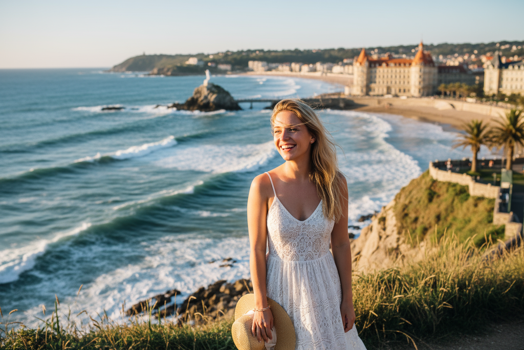 une femme blonde de 20 ans à biarritz