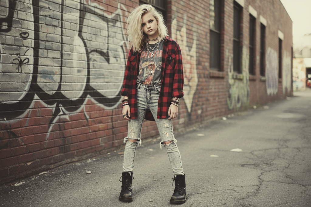 une jeune fille blonde en 2010 esprit grunge